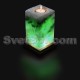 Соляная лампа-свеча с рисунком зеленая
