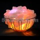 Корзина - необычный светильник из соли с цветным свечением