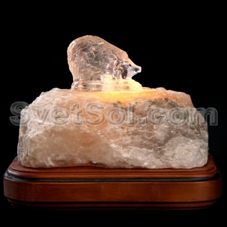 Ёжик - соляной светильник кристалл хамелеон